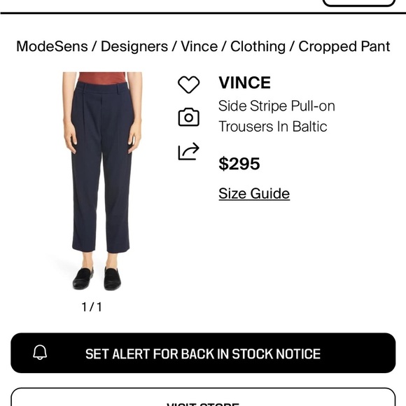 Like new Vince Navy Pull-on Trousers size XS - Picture 6 of 6